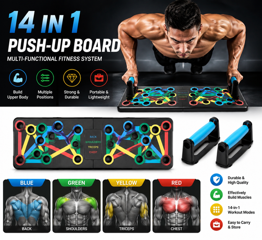 14-in-1 Multifunctional Push-Up Board – Adjustable Home Workout Training System